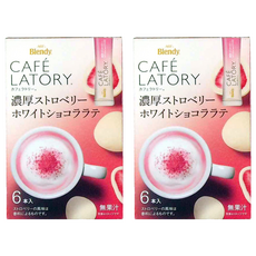 AGF Blendy LATORY 濃厚草莓白巧克力拿鐵 Set (6本入), 9.4g, 6條, 2盒