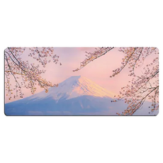 油畫系列超大遊戲滑鼠墊，80*40cm, 富士山櫻花, 1個