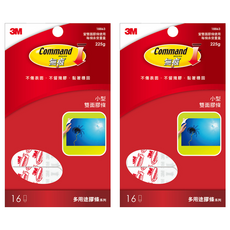 3M Command 無痕 雙面膠條GT包 18863, 白色, 2組