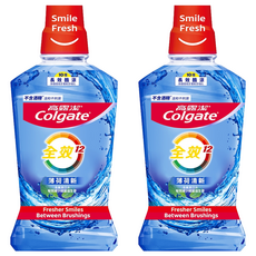 Colgate 高露潔 全效含氟漱口水 薄荷清新, 500ml, 2瓶