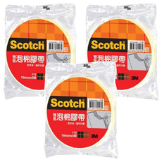 3M Scotch 雙面泡棉膠帶, 教室裝飾/日常裝飾/修繕用途, EVA泡棉, 黏性佳, 室內戶外都適用, 3個