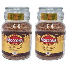 MOCCONA 摩可納 經典8號深烘焙黑咖啡 100g 玻璃小摩瓶, 2罐