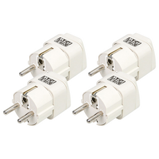 配件王 PJW 萬國轉換插座 MA-302T，AC250V/10A，適用於德國、法國、印尼、韓國、越南, 4個