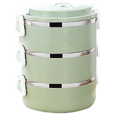 Lunch Box 日式加大三層保溫便當盒 304不鏽鋼材質 2100ml, 顏色隨機, 2個