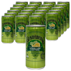 BUNDABERG 賓德寶 水果氣泡飲 青青檸檬風味, 200ml 迷你罐 4x6罐裝, 24罐