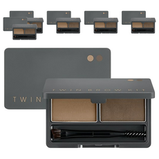 Missha 雙色眉粉盤, 貼合肌膚 妝效自然, Twin Brow Kit, 2號 灰棕色, 6個