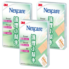 3M Nexcare 護理小幫手隨身包, 硬殼保護, 傷口護理, 舒適繃1.9 x 7.6cm + 克林濕防水透氣繃2.6 x 5.7cm, 3盒