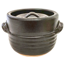 黑天目3合炊飯鍋 - 日本製, 陶瓷材質, 1500ml, 23cm, 黑天目, 1個
