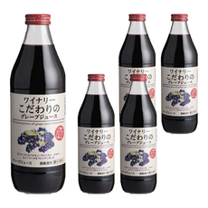 ALPS WINE 阿爾卑斯 紅葡萄果汁, 100%紅葡萄汁, 日本原裝進口, 1L, 5瓶