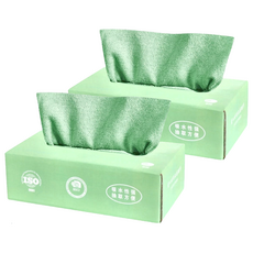 乾濕兩用纖維抽取式抹布，綠色，20片/入, 尺寸20cmX20cm, 2盒