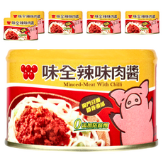 味全 辣味肉醬, 嚴選台灣牧場豬肉製成, 不添加防腐劑和人工色素, 150g, 6罐