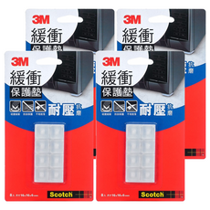 3M Scotch 緩衝保護墊, 8入 尺寸16x16x6(mm), 耐壓抗磨, 16mm, 4組