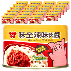 味全 辣味肉醬, 嚴選台灣牧場豬肉製成, 不添加防腐劑和人工色素, 150g, 24罐
