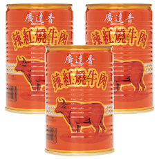 廣達香 辣紅燒牛肉, 不添加防腐劑、味素, 440g, 3罐