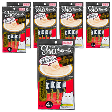 INABA CIAO 啾嚕 鮪魚風味 肉泥, 條狀包裝設計, 方便不沾手, 奢華鮪魚, 56g, 6袋