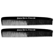 Slick Devil 經典7吋扁梳, 7 Heavy All Purpose Comb, 造型7吋梳, 黑色, 2個