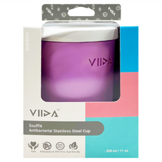 VIIDA Souffle 304L抗菌不鏽鋼杯, 330 ml / 11 oz, 紫色, 330ml, 1個