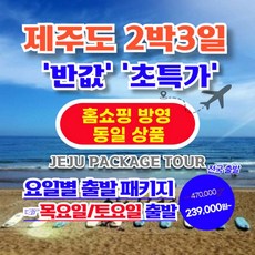 [제주도] 【목/토 출발】【홈쇼핑 동일 상품】제주도 2박3일 실속알뜰패키지【가성비/반값 초특가】