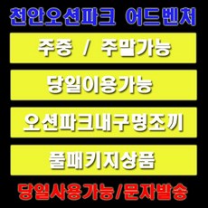 [천안] ※당일사용가능※ ☆소노벨천안오션어드벤처 구테딘 종일권 구명조끼포함 골드시즌권오픈