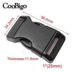 버클 사이드 파스텍스 20mm 10mm 곡선 의류 검은색 25mm 15mm 클립 릴리스 100 가방 분리형 플라스틱 퀵 버클 부품 캠, 25mm Webbing, 1개