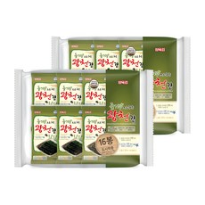 삼육김 들기름으로 구운 광천김 도시락김 16p, 4g, 32개 64g, 2개