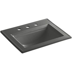 KOHLER K-2337-8-58의 회고록 하향식 욕실 세면대 엄숙한 디자인과 8 개의 센터 썬더 그레이 (Thunder Gray), Thunder Gray