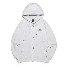 [오직정품]Lee 리 아우터 하우스 로고 버튼 후드 집업 라이트그레이