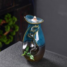 향받침 폭포형 인센스 홀더 향꽂이 향초폭포 세라믹 도자기 20cm 향콘, E + 1개