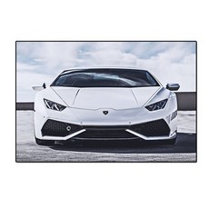 럭셔리슈퍼카 화이트 람보르기니 huracan 아트 포스터 럭셔리 초차 벽 아트 캔버스