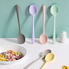 다인몰 파스텔 컬러 실리콘 요리 스푼 볶음 숟가락 주걱, 연그레이, 연그레이, 1개