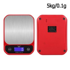 디지털 저울 10kg/1g 5kg/0.1g LCD 디스플레이 식품 주방 규모 USB Chargin 스테인레스 스틸 무게 음식 요리 도구 균형, 02 5kg 0.1g Red, 1개