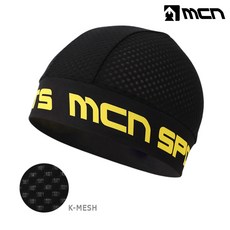 MCN 스컬캡 SKULL CAP K-MESH, 블랙 + 옐로