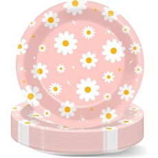 48PCS 멕시칸 세라페 피에스타 종이 접시 7인치 일회용 피에스타 파티 플래터 멕시코 스트라이프 디저트 접시 신코 데 마요 댄스 피나타 타코 컬러풀 폰초스 요리 저녁 식기 장, Daisy
