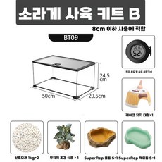  소라게 사육장 케이지 파충류 거북이 하우스 은신처 아크릴, 패키지 B 