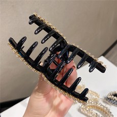상어 큐빅 뒤통수 헤어핀 빅 사이즈 클립 앤티크한 헤어 액세서리