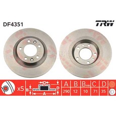 ksw80896 브레이크디스크 뒤2장 푸조 407 SW 2.0 HDi 135 04-이후년식, 1개