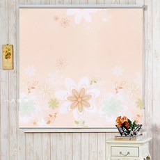 암막블라인드 주방 커튼 구멍뚫을필요없음 기름방지 차양 핸드풀방식 롤스크린 거실 암막 방수 화장실, T15-투명 꽃을 감상한