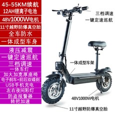 11인치 산악 전동 킥보드 11인치 크로스컨트리 리튬전지차 미니 폴더블 전동킥보드, 48V1000W/11인치시속60/45-55KM, 48V