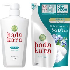 하다카라 hadakara 바디워시 리치소프향 세트, 본체 500ml + 리필 360ml