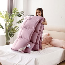 거위털이불솜 봄가을 5성급 이불심 털이불 화이트구스털 두꺼운 겨울 더블 거위털 겨울이불, C10-털이불-레드빈컬러 무늬색상