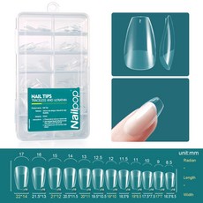 네일팝 소프트 젤 팁 아크릴 소재 중간 아몬드/관 인공 캡슐 액세서리 및 도구 상자당 120 개, 10 S-Coffin 120