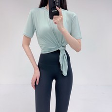 로라벨 로열 루즈핏 3부 5부 반팔 롱티 힙커버 상의 필라테스 요가 운동복