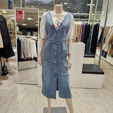 온앤온 브이넥 민소매 데님 원피스 NJJ4MO322