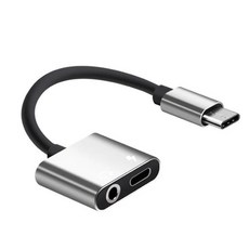 투인원 USB C 오디오 케이블 이어폰 어댑터 C타입에서 35mm 분배기, 05 silver, 05 silver