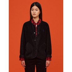 빈폴레이디스 [GREEN BEANPOLE] 블랙 V넥 플리스 카디건형 재킷 (BF0839N235)