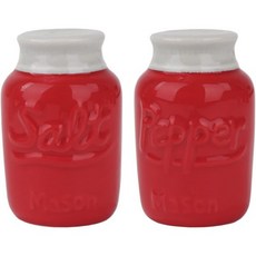 소금과 후추 셰이커 유리 메이슨 병 스파이스, Red, 1개