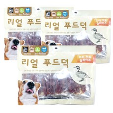 리얼푸드덕 강아지간식 대용량 500g 3개 오리하프슬라이스 사사미, 3세트
