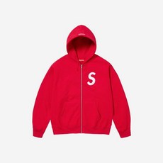 [정품]슈프림 S 로고 집업 후드 스웨트셔츠 레드 - 23FW supreme 슈프림 Logo Zip Up Hooded Sweat셔츠Red 남자 426883