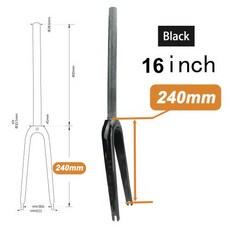 자전거 포크 쇼바 Ullicyc 14 16 18 20 22 인치 접이식 BMX T800 전체 탄소 섬유 앞 모토크로스 QC335, 17.black 16 inch, 17.black 16 inch