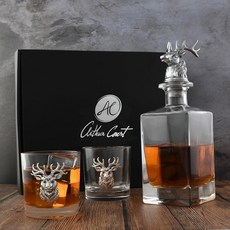 양주 디켄터 아서 코트 엘크 사슴 주류 디캔터 세트 안경 750ml 신랑 선물 커플 결혼 바 데코 맨 케이브, Skull, 1개